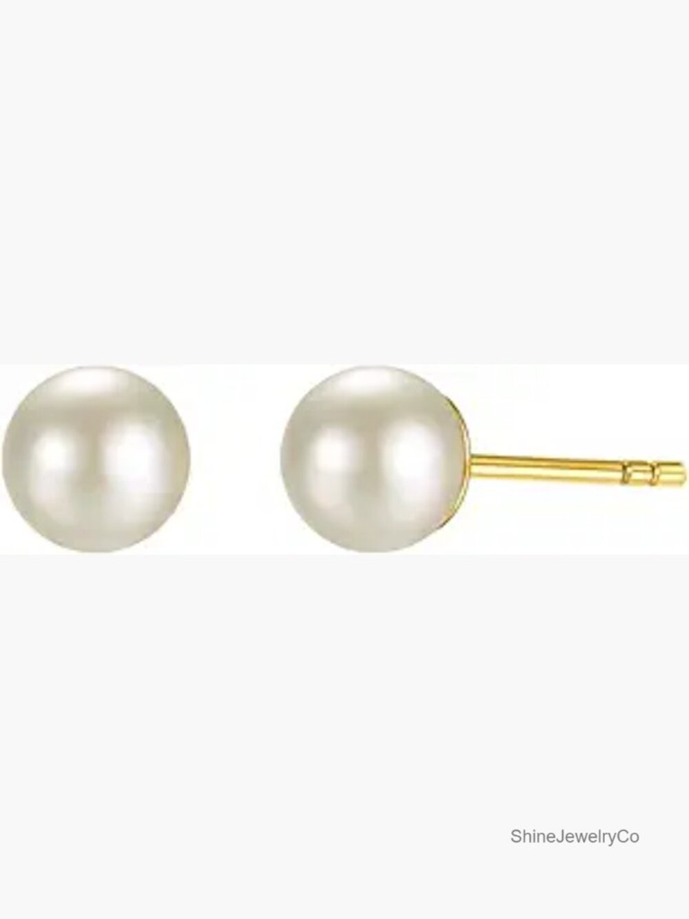 Freshwater Pearl Stud Earrings – Hypoallergenic 925 Silver Plated 14k Gold